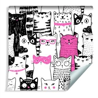 Wallpaper For Children - Cats As From Cartoons Non-Woven 53x1000