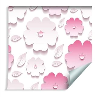 Wallpaper Flowers And Leaves 3D Effect Non-Woven 53x1000