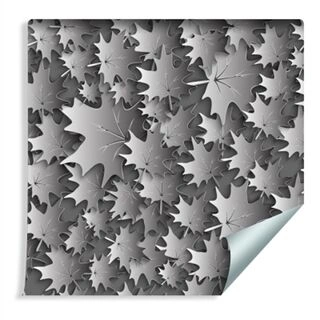 Wallpaper Leaves In Shades Of Gray 3D Effect Non-Woven 53x1000