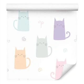 Wallpaper For Children - Colorful Cats Non-Woven 53x1000