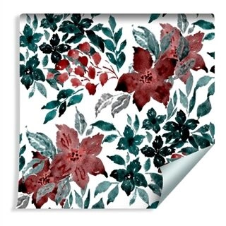 Wallpaper Beautiful Flowers Painted With Watercolors Non-Woven 53x1000