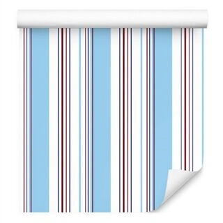 Wallpaper In Horizontal Colorful Stripes For Showroom Office Non-Woven 53x1000