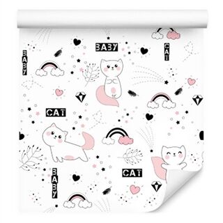Wallpaper For Children - Adorable Little Cats Non-Woven 53x1000