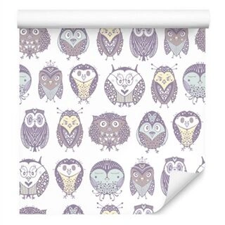 Wallpaper Small, Pastel Owls Non-Woven 53x1000