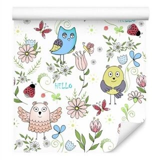 Wallpaper Owls And Ladybirds Non-Woven 53x1000