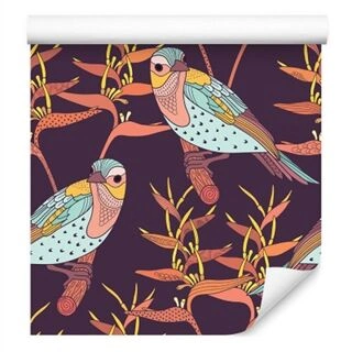 Wallpaper Colorful Birds Non-Woven 53x1000
