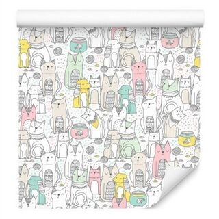 Wallpaper Cats And Dogs Non-Woven 53x1000