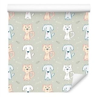 Wallpaper Dogs And Kittens Non-Woven 53x1000