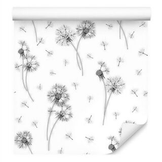 Wallpaper Black And White Dandelion Flowers Non-Woven 53x1000