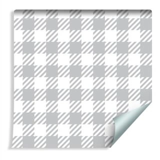 Wallpaper Modern Gray - White Check Non-Woven 53x1000