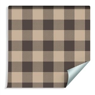 Wallpaper Fashionable Brown And Beige Vintage Check Non-Woven 53x1000
