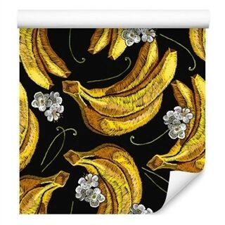 Wallpaper Bananas With Flowers Non-Woven 53x1000
