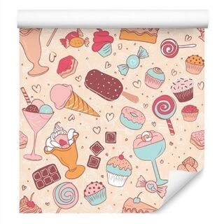 Wallpaper Sweets In Pastel Colors Non-Woven 53x1000