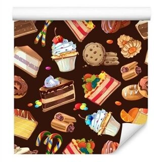 Wallpaper Colorful Cakes With Sweets Non-Woven 53x1000