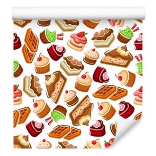 Wallpaper Colorful Sweet Pastries Non-Woven 53x1000
