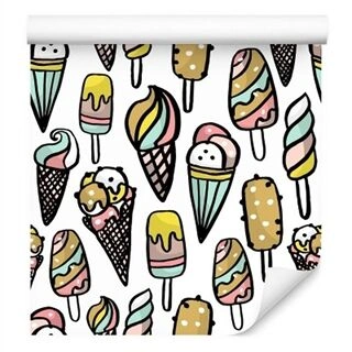 Wallpaper Youthful Colorful Ice Cream Sweets Food Non-Woven 53x1000