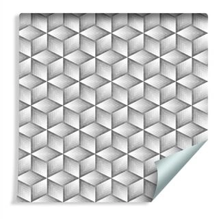 Wallpaper Gray Cubes - 3D Effect Non-Woven 53x1000