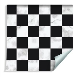 Wallpaper Luxurious Black And White Lattice In Marble Pattern Non-Woven 53x1000