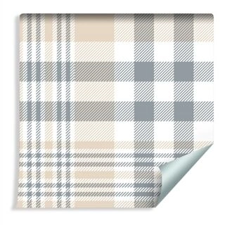 Wallpaper Lattice In Gray, Beige And White Non-Woven 53x1000