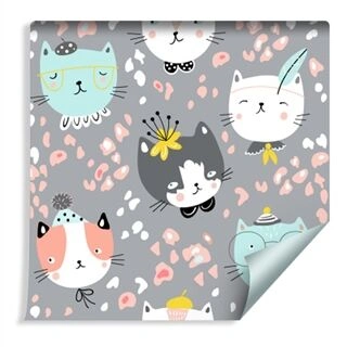 Wallpaper Dreaming Colorful Cats Non-Woven 53x1000