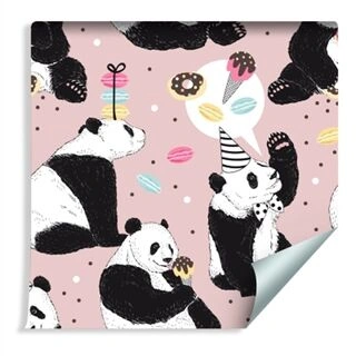 Wallpaper For Children - Panda And Sweets Non-Woven 53x1000