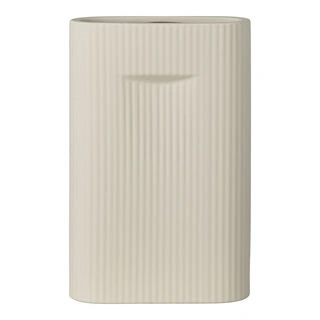 Vase - Vase i keramik, grå, 16,5x6,5x26 cm