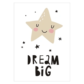 Børneplakat -  Dream big stars