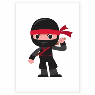 Sort Ninja 1 - Børneplakat