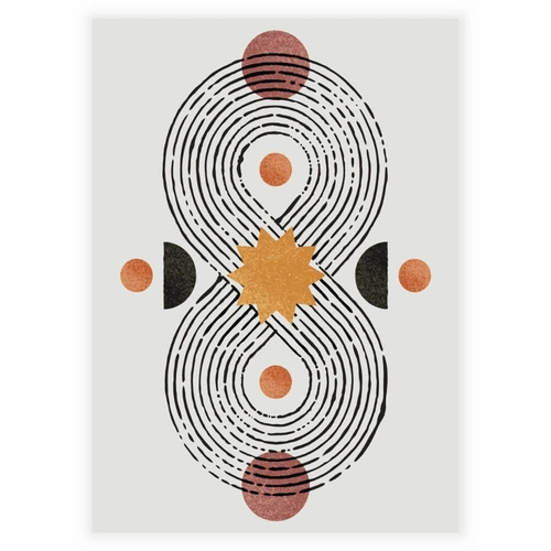 Abstract kunst med cirkler og mønster plakat
