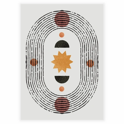 Abstract kunst med stor cirkler og mønster plakat
