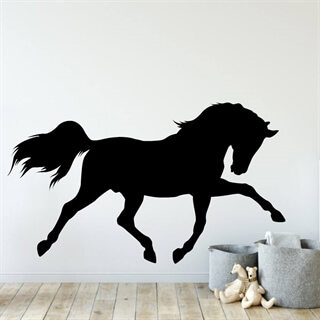 Flot silhouette af dressurhest på wallsticker