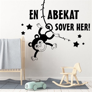 En abekat sover her - Wallstickers