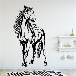 Wallsticker med stor flot hest