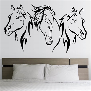 Wallsticker med 3 smukke heste