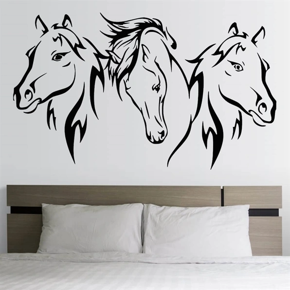 Wallsticker med 3 smukke heste