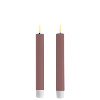 2 stk. Real Flame LED Kronelys -15 cm (Light Purple)