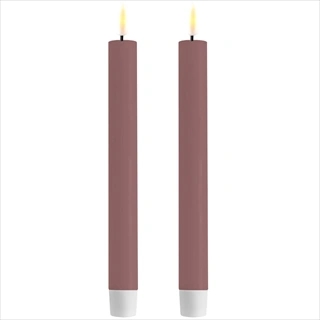 2 stk. Real Flame LED Kronelys -24 cm (Light Purple)