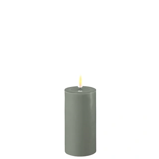 Real Flame LED Bloklys - 5 x 10 cm (Salvie green)