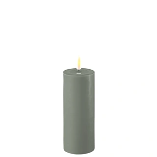 Real Flame LED Bloklys - 5 x 12,5 cm (Salvie green)