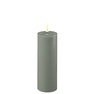 Real Flame LED Bloklys - 5 x 15 cm (Salvie green)