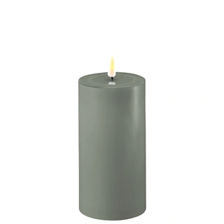 Real Flame LED Bloklys - 7,5 x 15 cm (Salvie green)