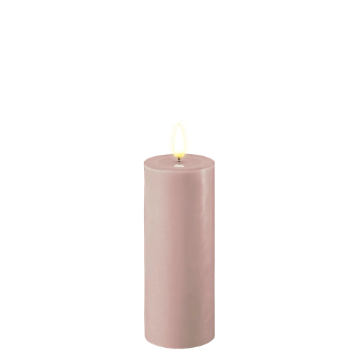 Real Flame LED Bloklys - 5 x 12,5 cm (Rosa)