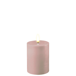 Real Flame LED Bloklys - 7,5 x 10 cm (Rosa)