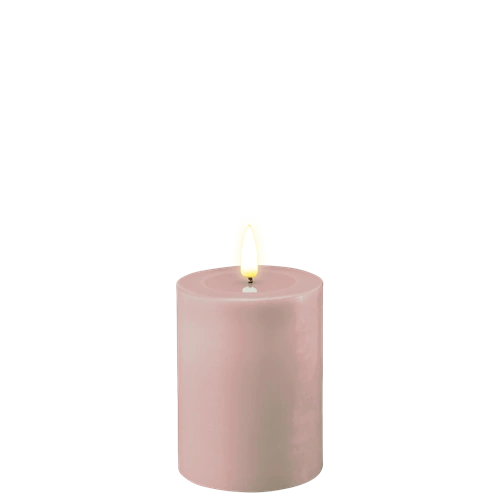 Real Flame LED Bloklys - 7,5 x 10 cm (Rosa)