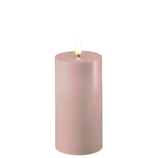 Real Flame LED Bloklys - 7,5 x 15 cm (Rosa)