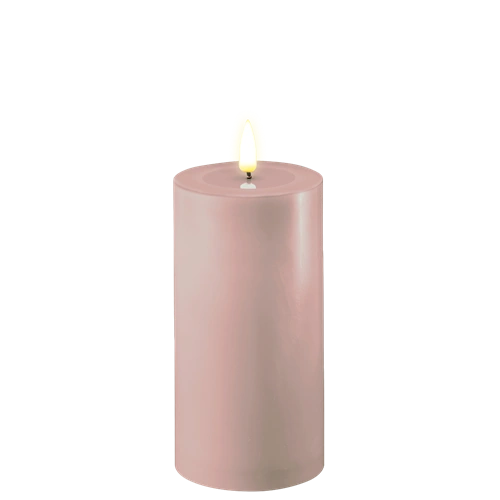 Real Flame LED Bloklys - 7,5 x 15 cm (Rosa)