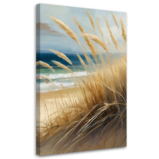 Lærred print, strand, klitter, natur - (40x60)
