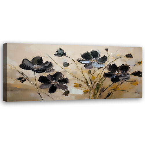 Lærred print, Malede valmueblomster - (90x30)