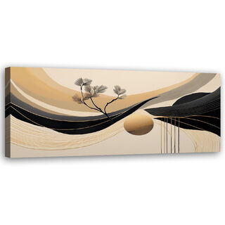 Lærred print, Geometrisk abstraktionscirkeltræ - (150x50)