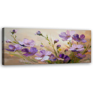 Lærred print, Blomster Lilla Planter Natur - (120x40)